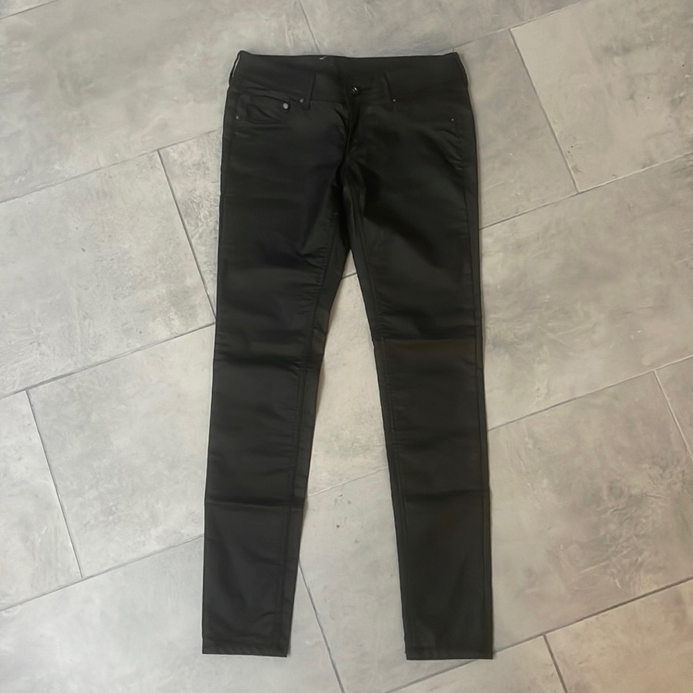 h&m faux leather pants